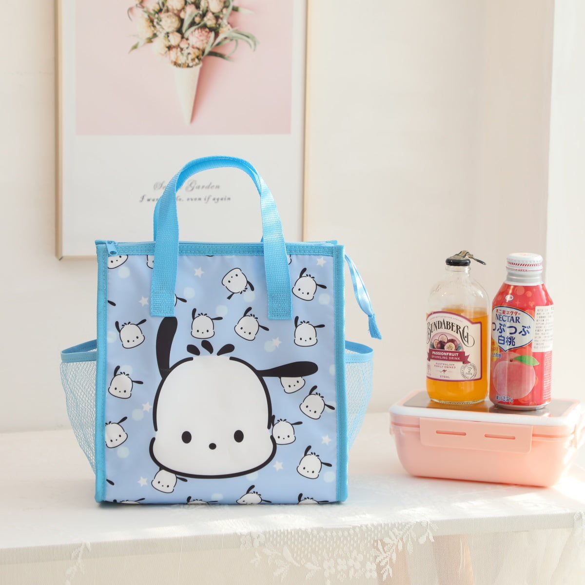 Kawaii Sanrioed Keroppi Hangyodon Kitty Handbag Cute Cartoon Work Lunch ...