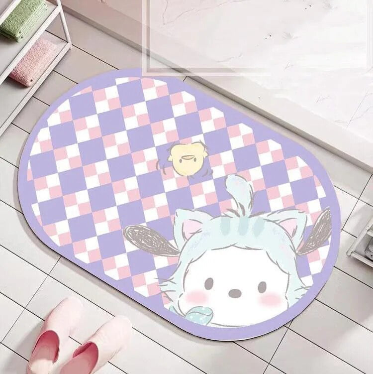Kawaii Sanrioed Kuromi Cinnamoroll Pochacco Anime Figure Bathroom