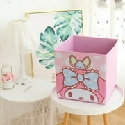 Kawaii Sanrioed Large Fabric Cube Storage Bin Anime Kuromi Hello Kittys 33X33X33Cm High Capacity Toy Sundries Storage Basket
