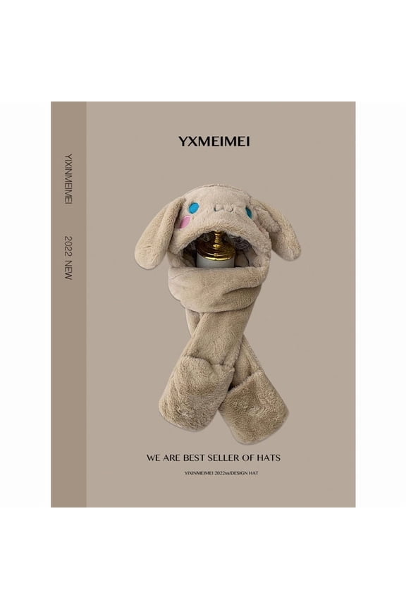 Kawaii Sanrios Hat Cinnamoroll Accessories Cute Plush Hat Keep Warm Bunny Hat Ears Up Plush Toy Winter Cap