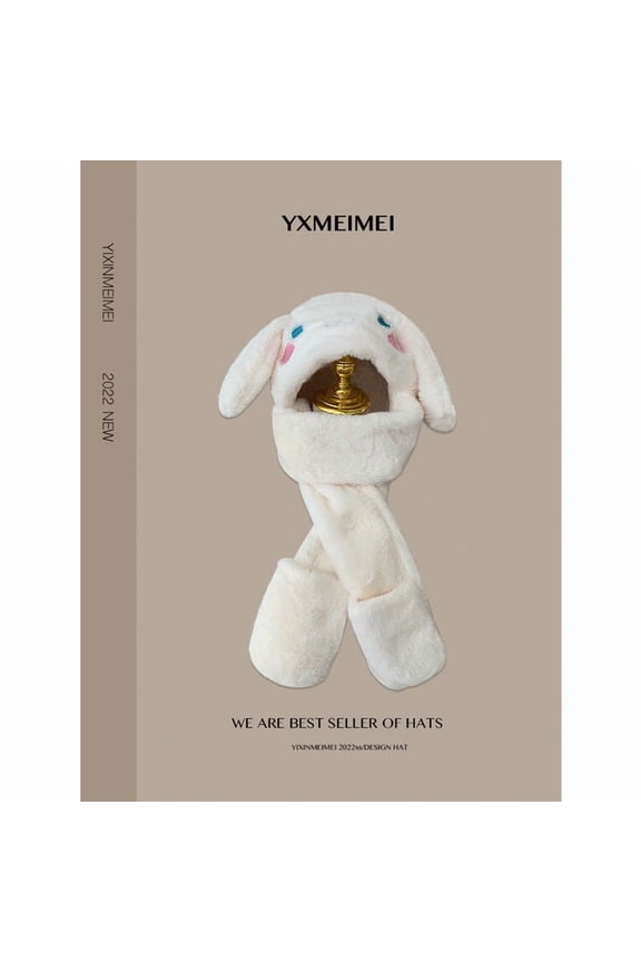 Kawaii Sanrios Hat Cinnamoroll Accessories Cute Plush Hat Keep Warm Bunny Hat Ears Up Plush Toy   Winter Cap