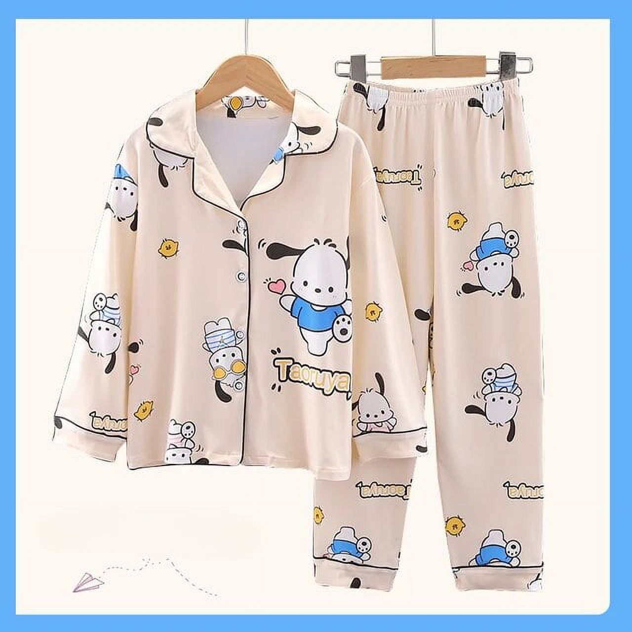 Kawaii Sanrios Hello Kitty My Melody Children Long-sleeved Pajamas Cute ...