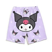 Kawaii Sanrios Keroppi Shorts Anime Kitty Kuromi Pochacco Print Loose Beach Pants Women Casual Running Short Breeches Girls Gift