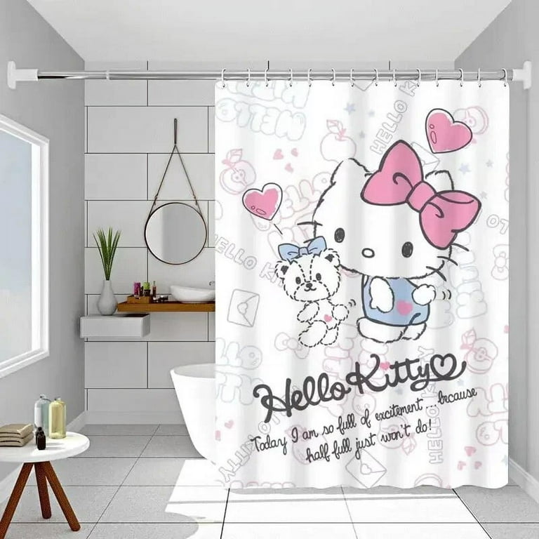 Kawaii Sanrios My Melody Hello Kitty Cartoon Shower Curtains