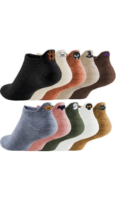 Kawaii School Ankle Socks for Women - Breathable Cotton, Heel Embroidery Design, Cute Casual & Halloween Socks