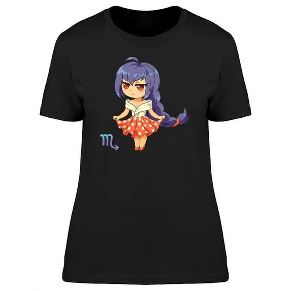 Kawaii Scorpio Zodiac Girl T-Shirt Women -Image by Shutterstock, Female XX-Large