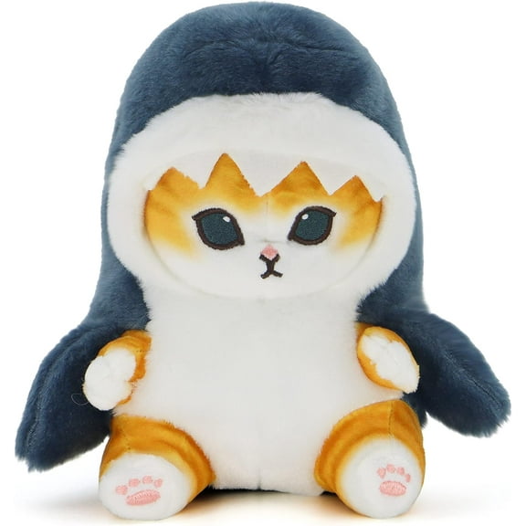 Kawaii Shark Cat Plush Toy Stuffed Animal Doll, Soft Pillow for Boys & Girls (Shark cat, 20cm/7.8in)