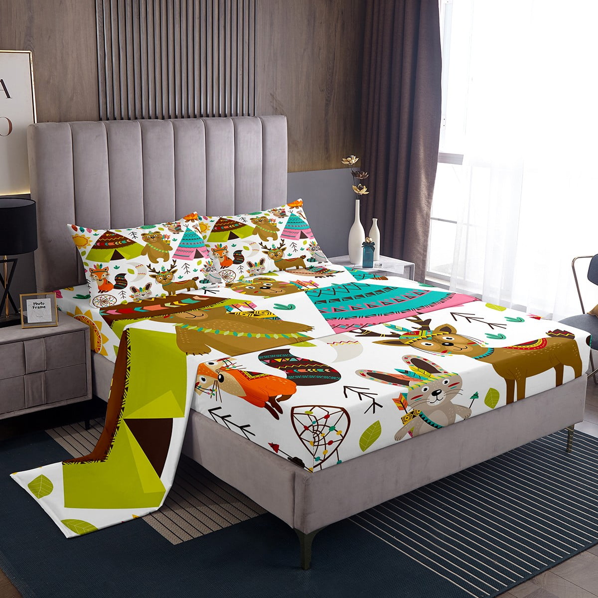 Kawaii Sheet Set Bohemian Dream Catchers Bed Sheets Set King,African