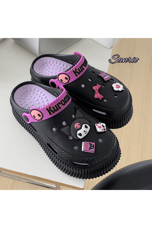 Kawaii Shoes Kuromi Slippers for Women Cute Garden Clogs Cartoon Indoor Slipper Outdoor Cloud Slides Girls Sandals