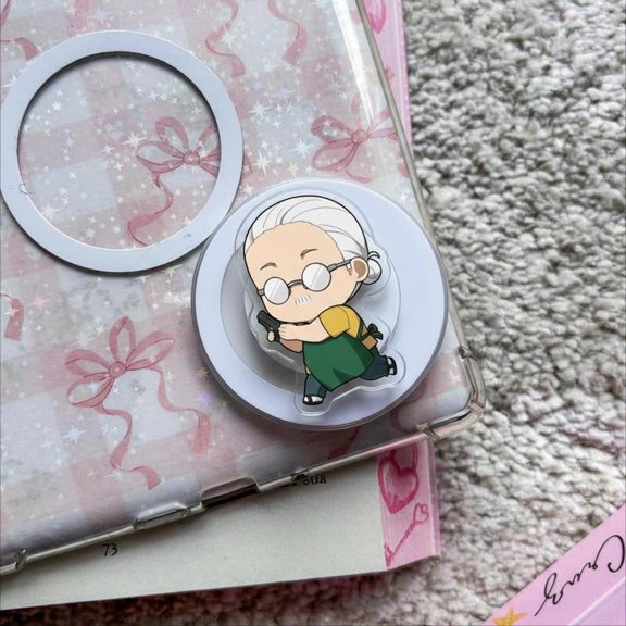 Kawaii Shooter MagSafe Phone Grip, Anime Character Popgrip, Funny Cartoon Phone Stand, Gift for Anime Fans