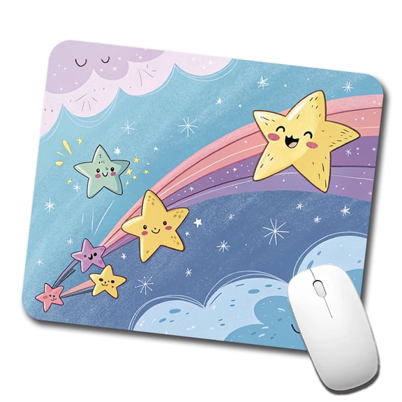 Kawaii Shooting Stars In Space Mouse Pad Low Profile Gaming Mat