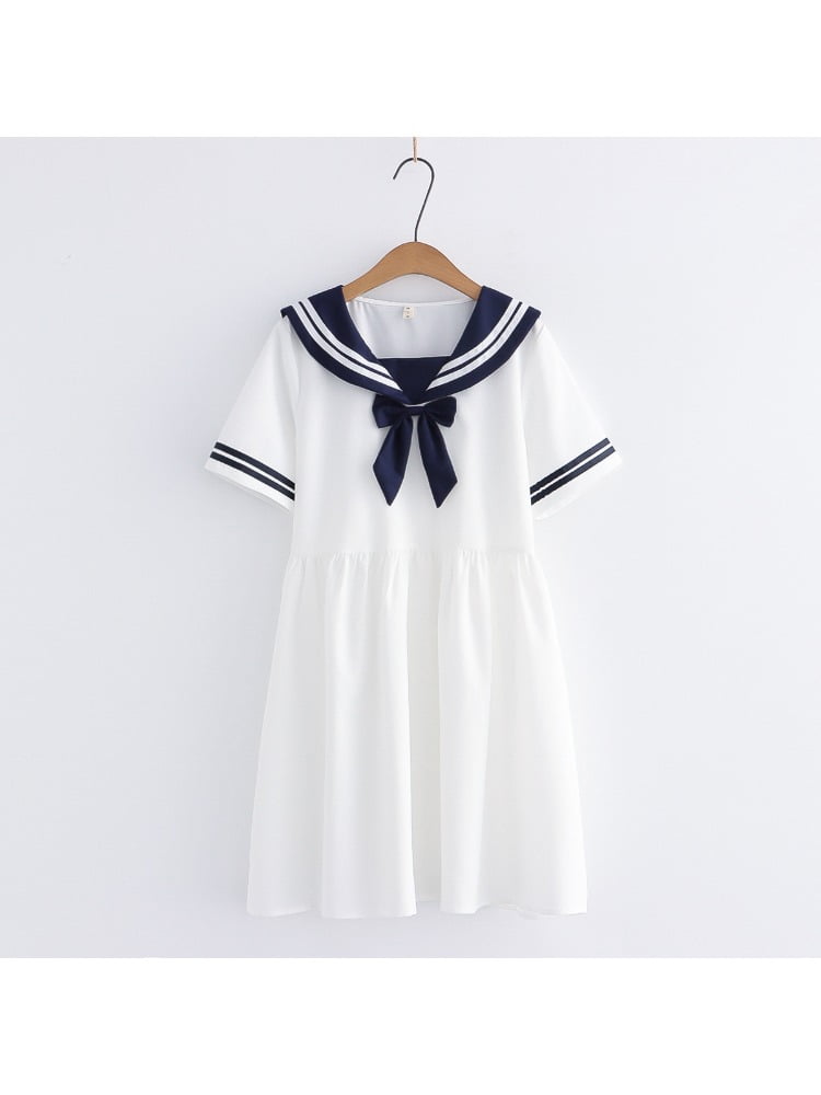 Zoki Japan Sweet Sailor Collar Black Dress Women 4Xl