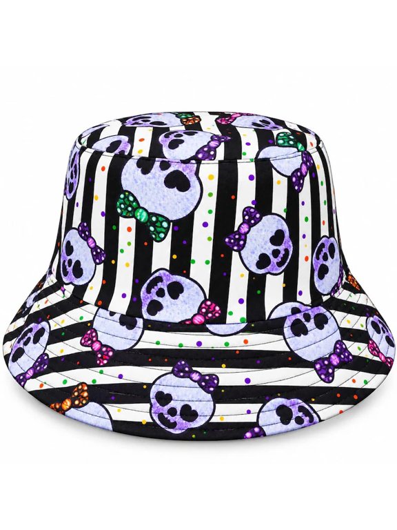 Kawaii Skull Bow Hat: Multicolored Dots, Gothic Style