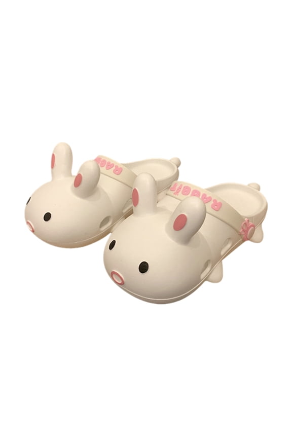 Kawaii Slippers Kawaii Clogs Mules for Girls Women Cute Bunny Summer Shower Slippers Non-Slip Beach Shoes PVC Soft Durable