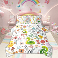 thumbnail image 1 of Kawaii Snake Comforter Set 7 Piece Bed in a Bag Twin,Mushroom Floral Cartoon Animal Bedding Sets Watercolor Flowers Leaves Sheet Set with Comforter, 1 of 5