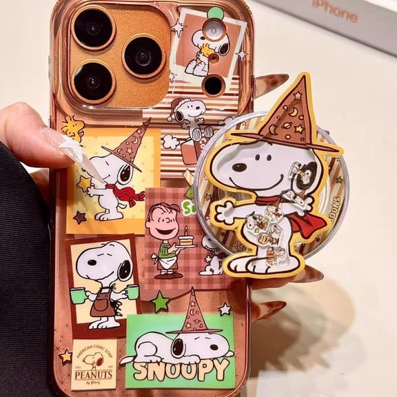 Kawaii Snoopy Wizard Phone Grip Cute with Wizard Hat, MagSafe & Magnetic Compatible, Perfect for iPhone & Android Users