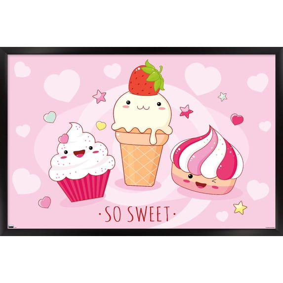 Kawaii - So Sweet Wall Poster, 14.725" x 22.375" Framed