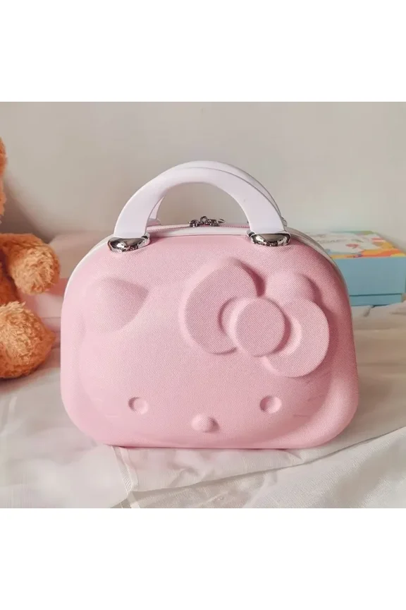 Kawaii Storage Case Suitcase Box Large capacity Cosmetic Bags Portable Travel Handbag Carrying Gift For Women