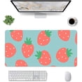 thumbnail image 1 of Kawaii Strawberry Pattern Mouse Pad,Desk Mat,Game Mat,Makeup Table Mat,Varied Use Mat for Office/Home/Study Girls Boys(31.5''''X15.7'''''',Blue&Strawberry), 1 of 6
