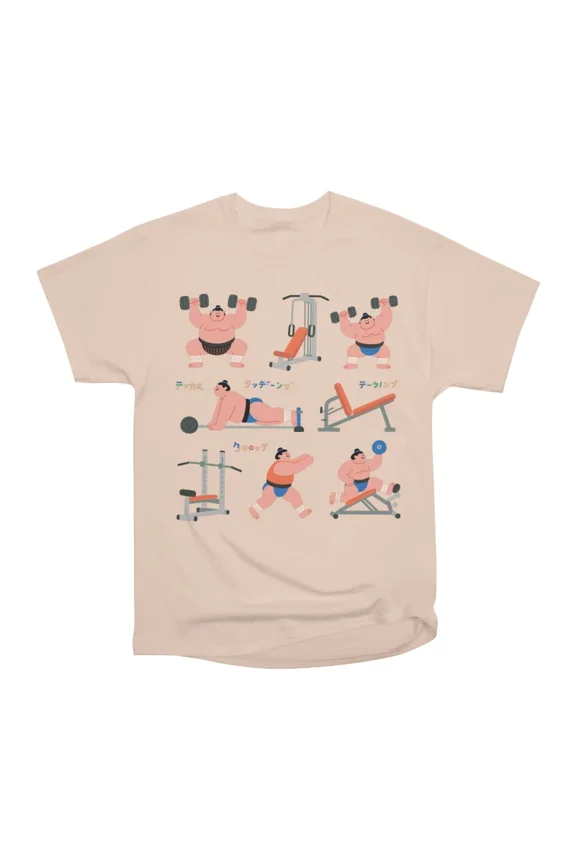 Kawaii Sumo Gym Japanese Ikigai Fitness Lifting T-Shirt Tee Gift For Him Merch For Her App