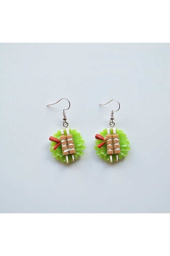 Kawaii Sushi Pizza Cake Pudding Nigiri Food Earrings Miniature Jewelry Gifts
