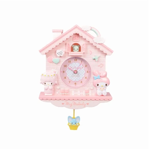 Kawaii Swing Wall Clock Sanrio Cinnamoroll My Melody Hello Kitty Room Decoration Pendant Cute Cartoon Clock Birthday Present