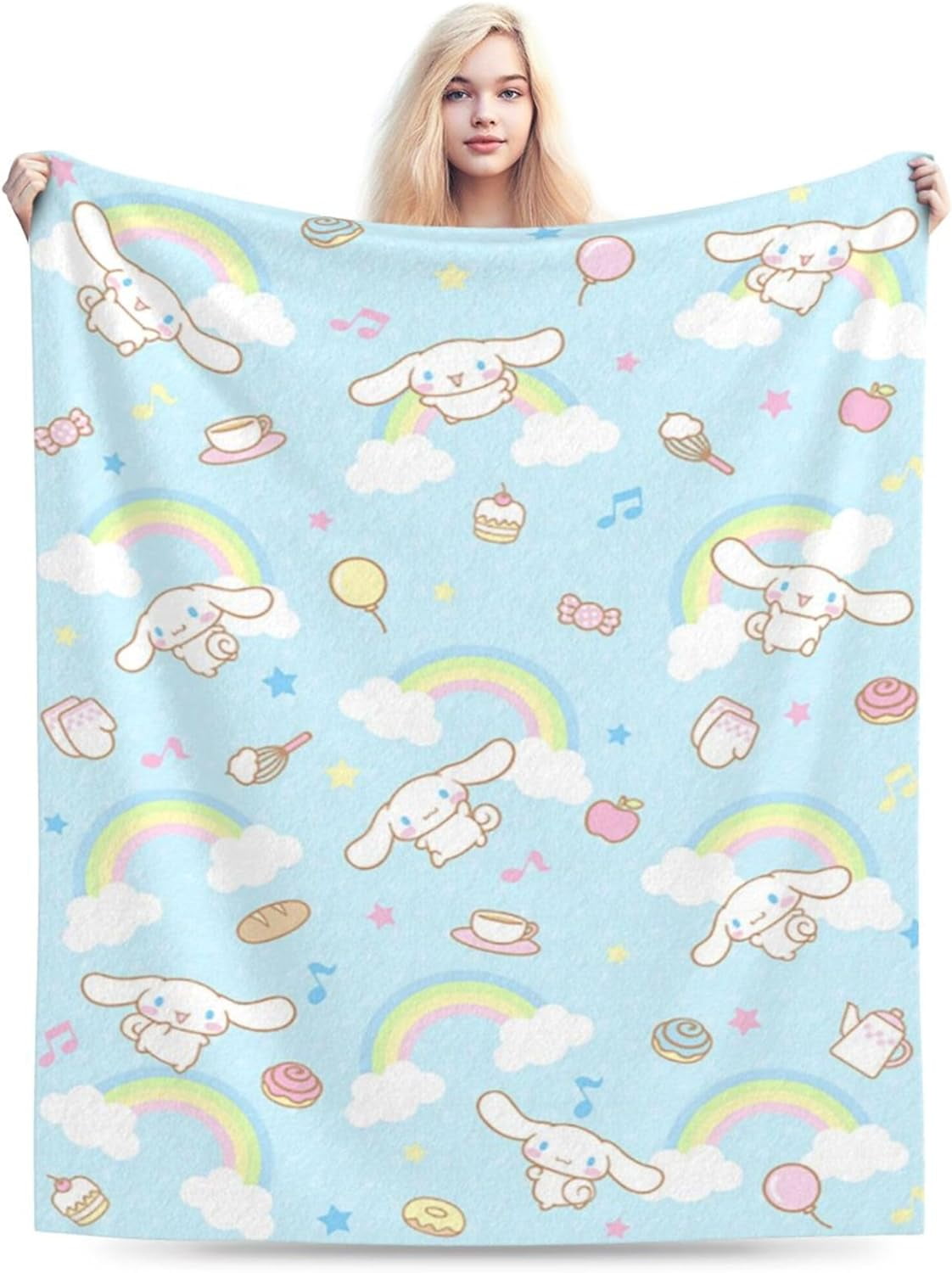 Kawaii Throw Blanket Anime Collage Blanket Throw Blanket Cinnamorolls