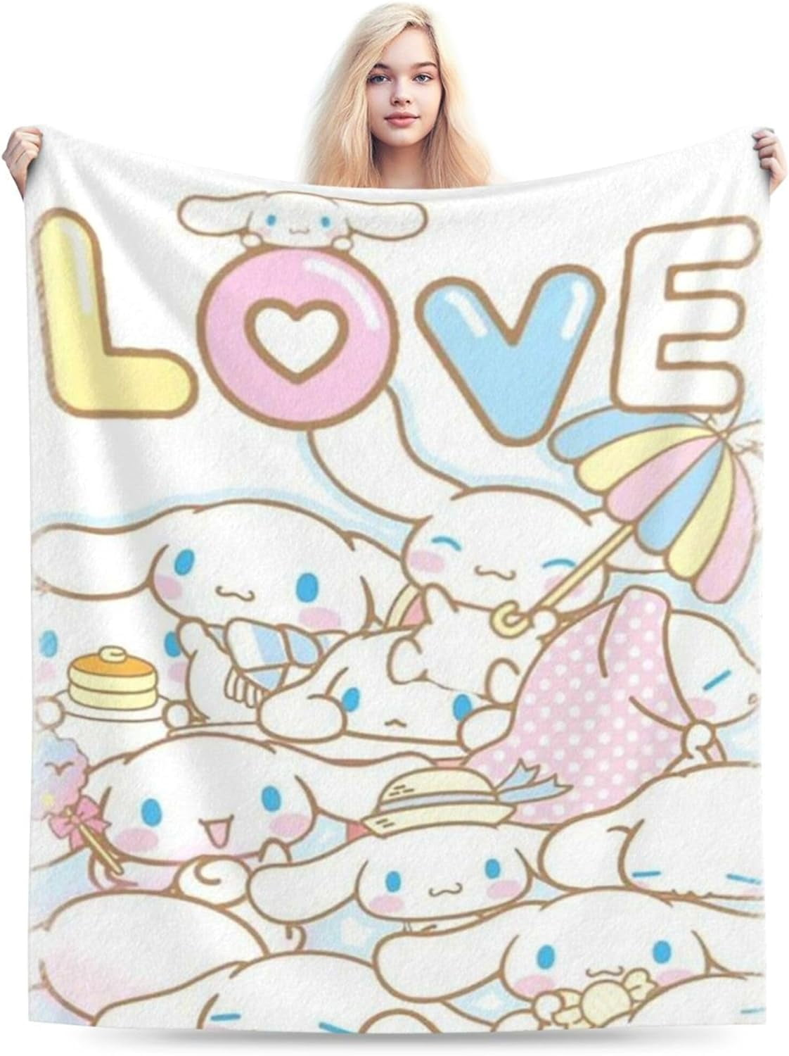 Kawaii Throw Blanket Anime Collage Blanket Throw Blanket Cinnamorolls