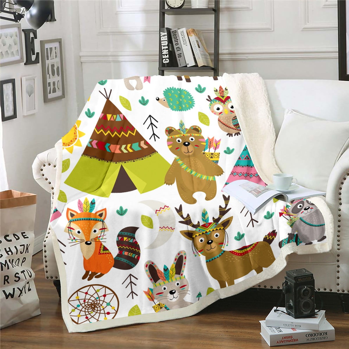 Kawaii Throw Blanket Bohemian Dream Catchers Blanket 50"x60",African