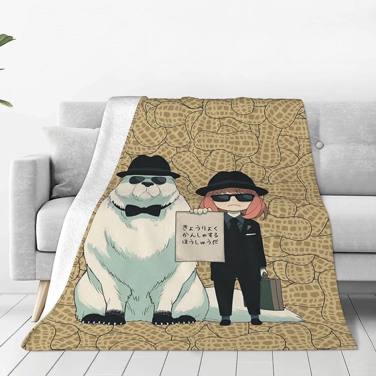 Kawaii Throw Blanket for Women Cartoon Thick Soft Blanket Suitable for