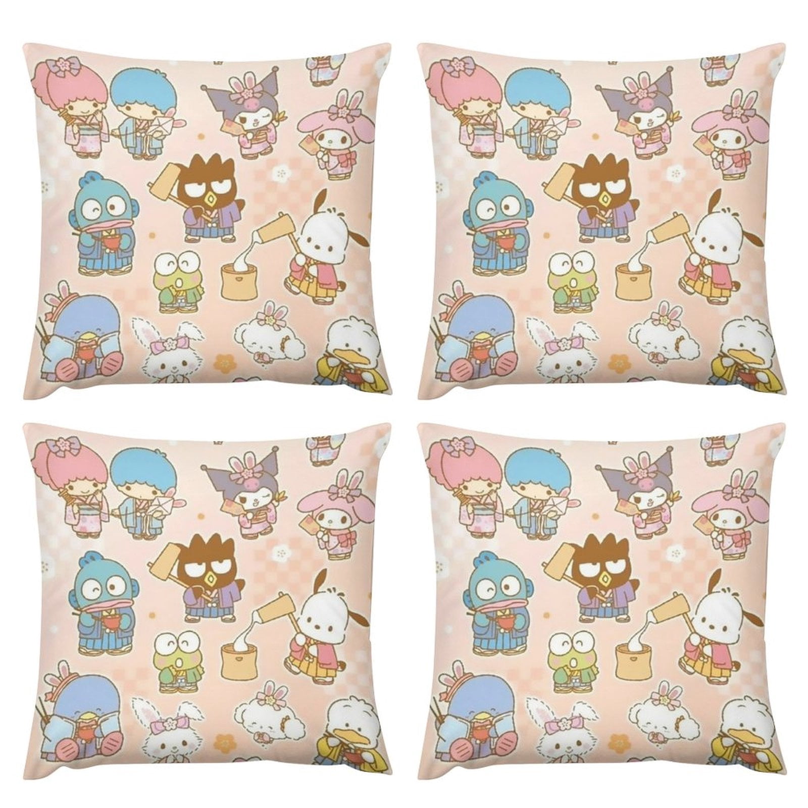 Kawaii Throw Pillow Covers Set Of 4 Cute Cartoon Anime HELLO KITTY kawaii-throw-pillow-covers-set-of-4-cute-cartoon-anime-hello-kitty