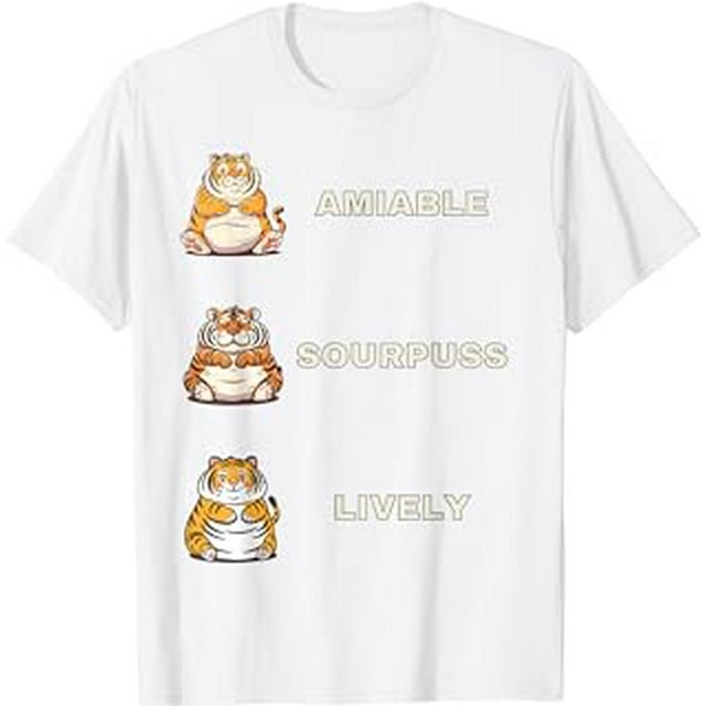 Kawaii Tiger & Friends - Unique Wildlife Artwork Collection T-Shirt ...