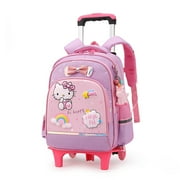 Kawaii Trolley Schoolbag Sanrios Anime New Large Capacity Bag Waterproof Bags Rolling Backpack with Wheel