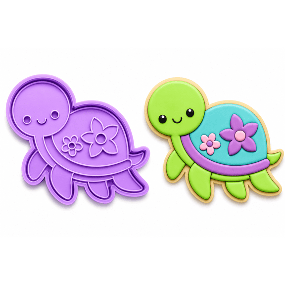 Kawaii Tropical Sea Turtle Cookie Cutter & Embosser