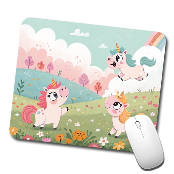 Kawaii Unicorns Mouse Pad Low Profile Gaming Mat