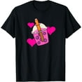 thumbnail image 1 of Kawaii Valentine's Day Boba Tea Bubble Tea Milk Hearts Love T-Shirt, 1 of 4