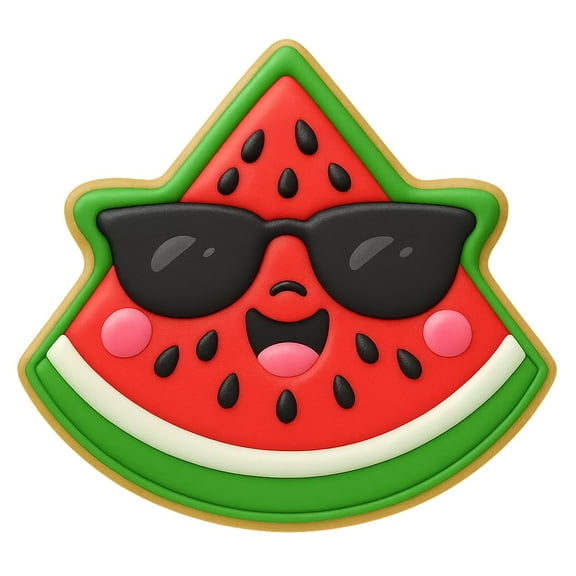 Kawaii Watermelon Face Cookie Cutter 4x3.63" Fun Kids Party Baking Design