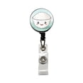 thumbnail image 1 of Kawaii White Rice Bowl Retractable Reel ID Badge Key Card Name Tag Holder with Clip, 1 of 7