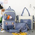 thumbnail image 1 of Kawaii Women Backpack 5 Piece Set Student Canvas School Bag Korean Harajuku Large-Capacity Female Schoolbag Shoulder Handbag, 1 of 6