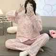 thumbnail image 1 of Kawaii Women Usagi Cute Pajamas Set Long Sleeved Pant Anime Chiikawa Leisure Cartoon Comfort Loose Cute Homewear, 1 of 17
