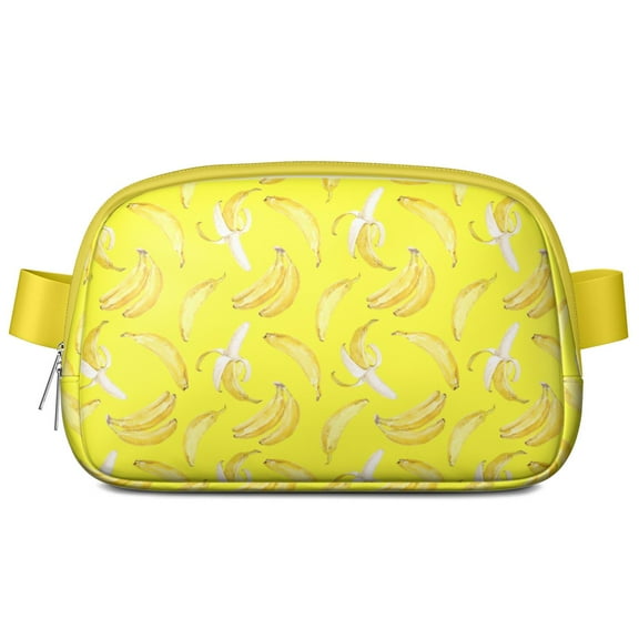 Kawaii Yellow Banana Fanny Pack – Sweet Cartoon Fruit Belt Bag with Tropical Print for Banana Lovers