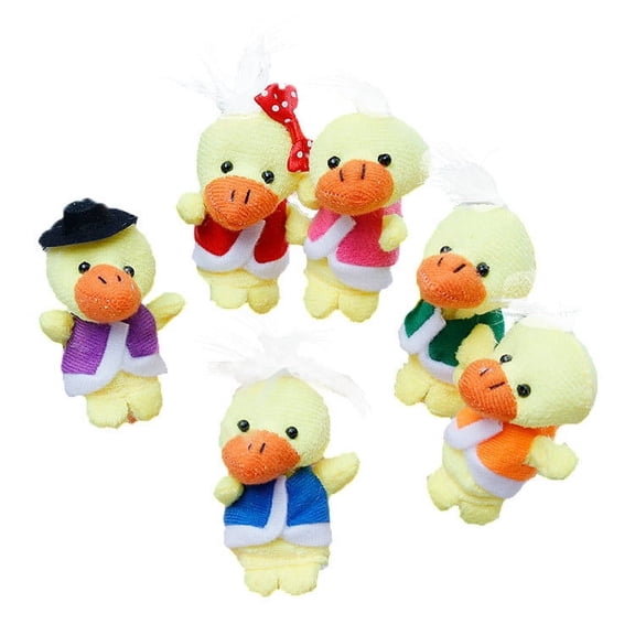 Kawaii Yellow Ducks Finger Puppet Set Of 6 Plush Hand Puppet For Toddler Story Telling Interactive Play Zoo Gift