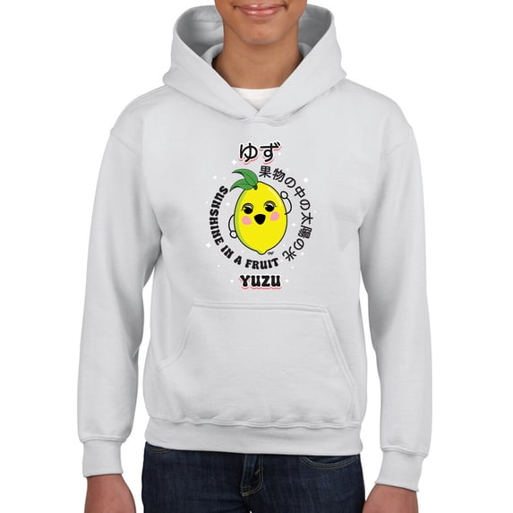Kawaii Yuzu Citrus - Japanese Fruit Emoji Graphic Youth's Hoodie
