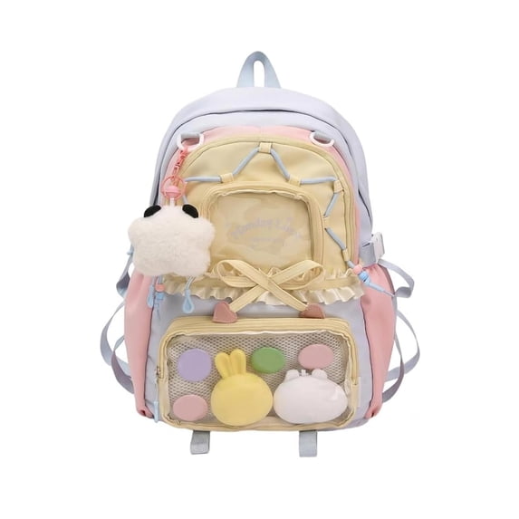 Kawaii backpack Coquette Aesthetic Daypack Y2k backpack with Transparent Window Clear Pockets