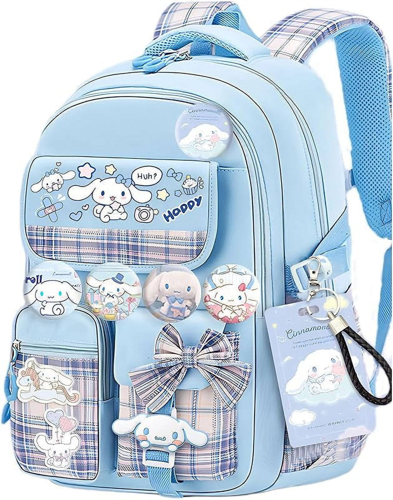 YAHAFEPYKawaii backpack with 18PCs accessories anime cartoon anti-theft travel aesthetic new semester gifts bag with cute pins…