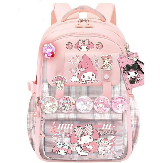 YAHAFEPY Kawaii backpack with 18PCs accessories anime cartoon anti-theft travel aesthetic new semester gifts bag with cute pins…