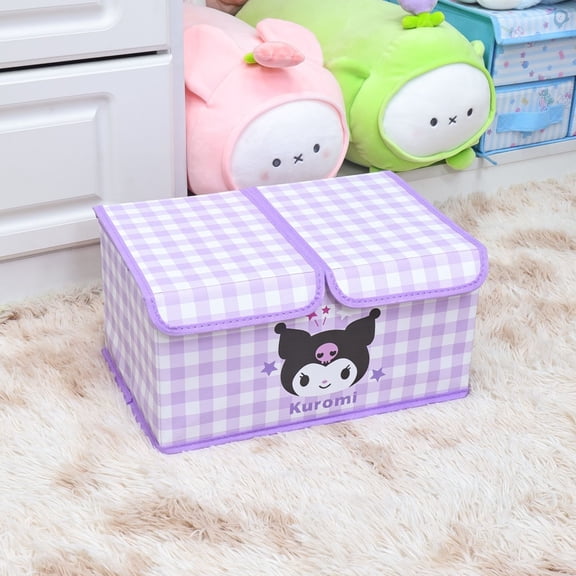 Kawaii cartoon Hello kittykuromiMy melody storage box dormitory underwear double-cover partition storage box wardrobe foldable