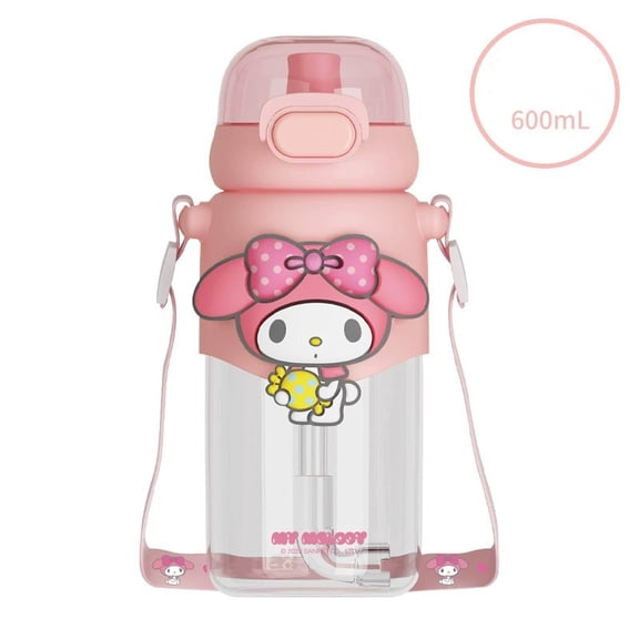 Kawaii cartoon Kuromi water bottle, 600ml cute anime portable drinking bottle for outdoor, office, travel, birthday gift