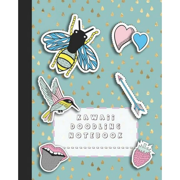 Kawaii doodling notebook: A large composition notebooks with colouring pages for the school dreamer who likes to doodle , (Paperback)