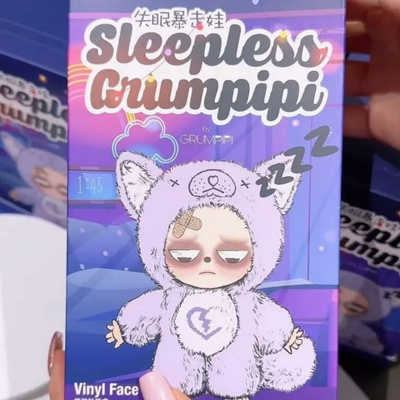 Kawaii sleeppless grumpipi série caixa cega vinil bonito boneca figura de ação linda bonecas caixa mistério saco surpresa pingente decoração brinquedo